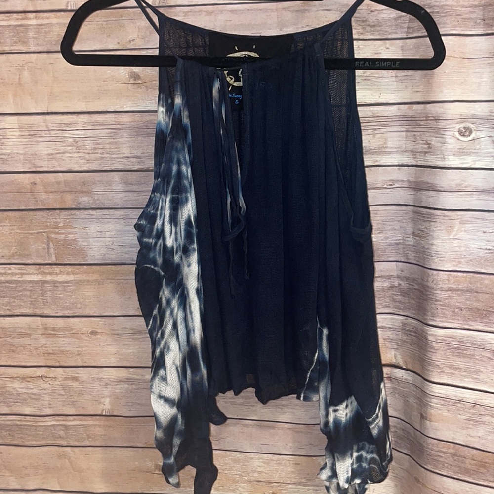 Blue Life Open Shoulder Tie-Dye Top - Picture 5 of 6